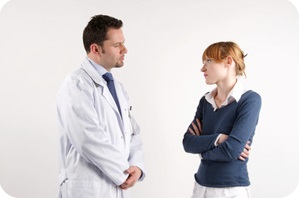 Doctor talking to patient.